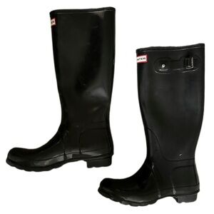 HUNTER | Tall Glossy Black Rain Boots